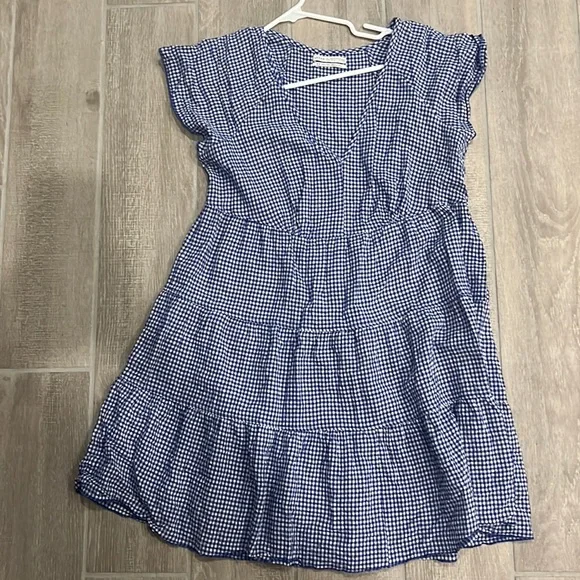 blue gingham dress urban outfitters Elderflower Front Pocket Maxi Dress Gingham Baby Blue main image 0